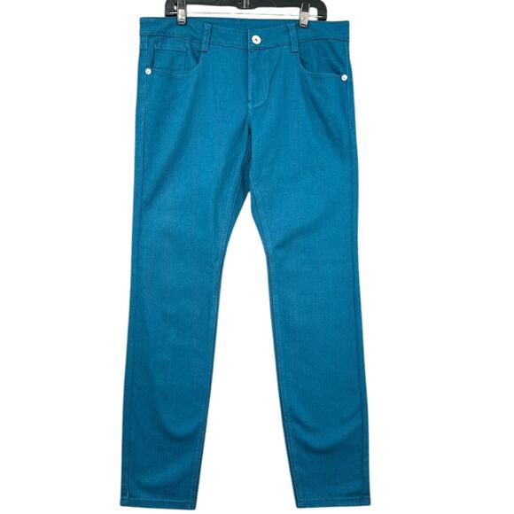 Alloy Apparel Bright Blue 5-Pocket Straight Leg Jeans Denim Juniors Size 15x32 - Picture 1 of 7